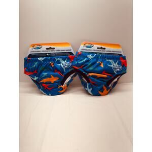 Swimways Reusable Shark Swim Diaper 6 months 13-18 lbs Small Set of 2 NWT
